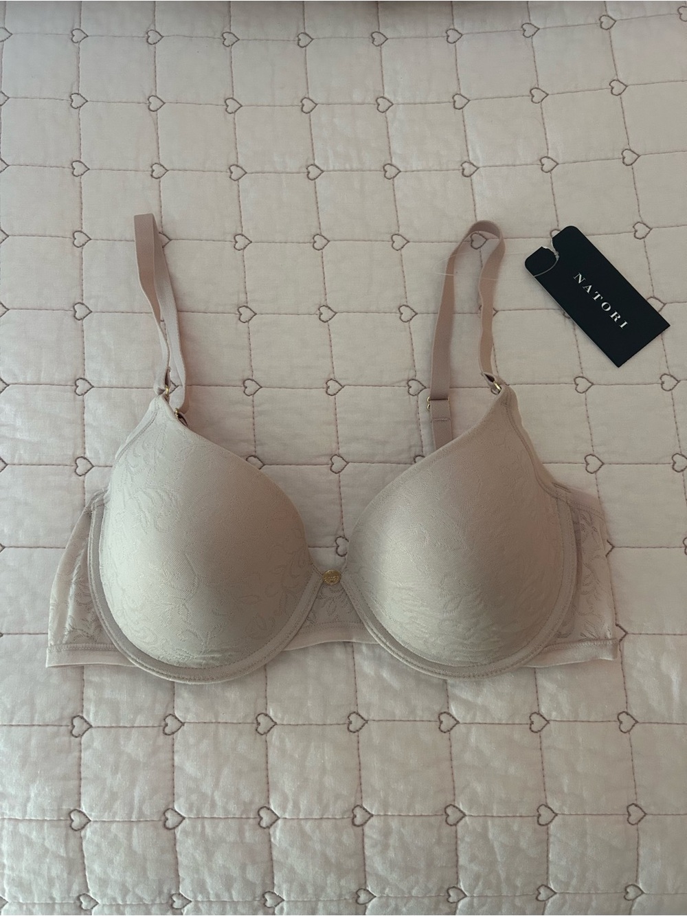 NATORI Nude Lace-Detail T-Shirt Bra